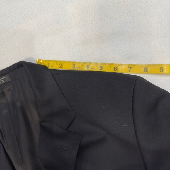 Jones New York Men's 40L 100% Wool 3 Button Front Notch Lapel Suit Black Blazer - Picture 12 of 14